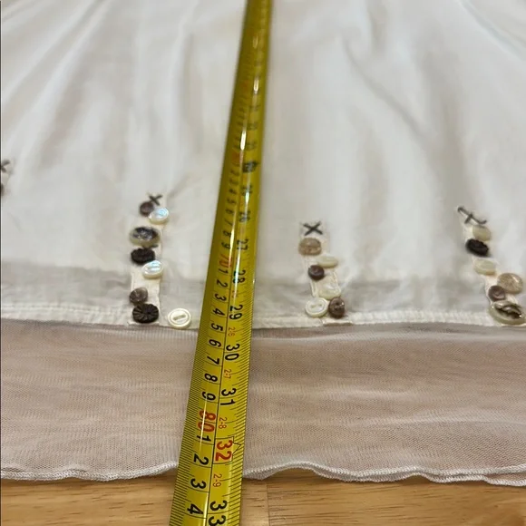 J. Jill White Cotton Skirt Button Embellishment - Picture 6 of 12